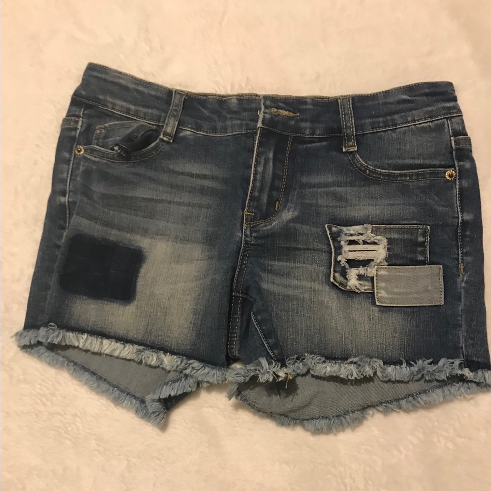 Low rise jean shorts
